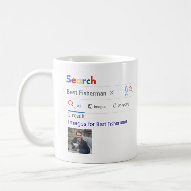 FISHERMAN GIft FUNNY World's BEST SEARCH Engine Coffee Mug (Left)
