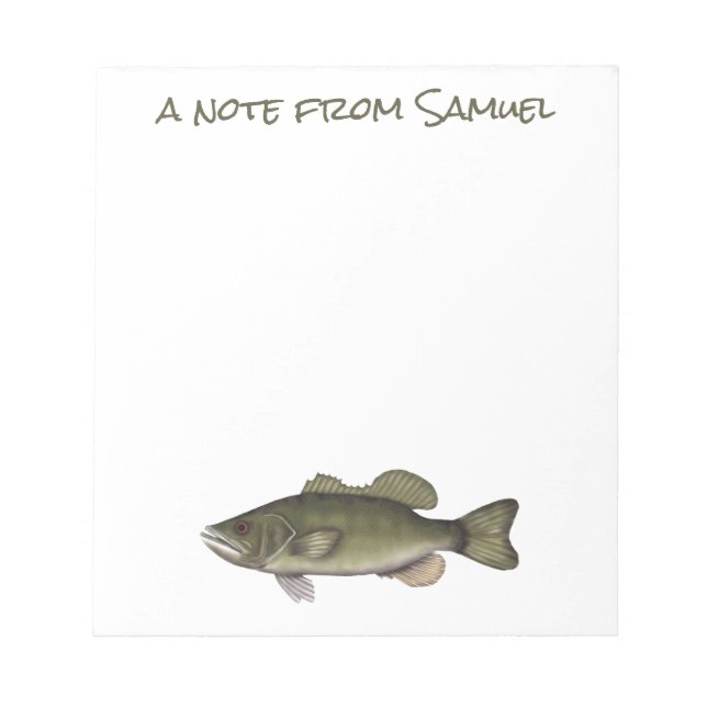 Fisherman Gone Fishing Wildlife Nature Bass Fish Notepad (Front)