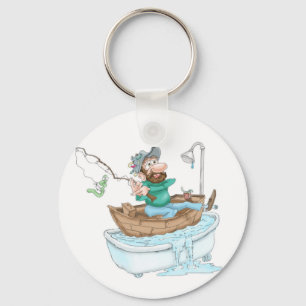 Fisherman in a tub key ring