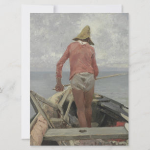 Fisherman in His Boat (by Vincenzo Caprile) Card