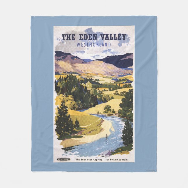 Fisherman in the Eden Valley Fleece Blanket (Front)