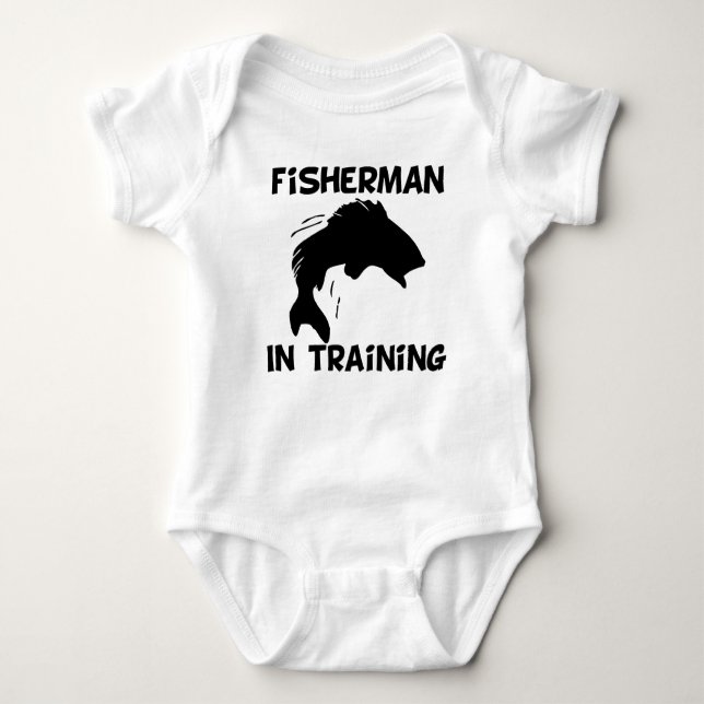 Fisherman In Training Baby Bodysuit (Front)