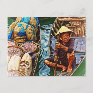 Fisherman in Vietnam - Asia Postcard