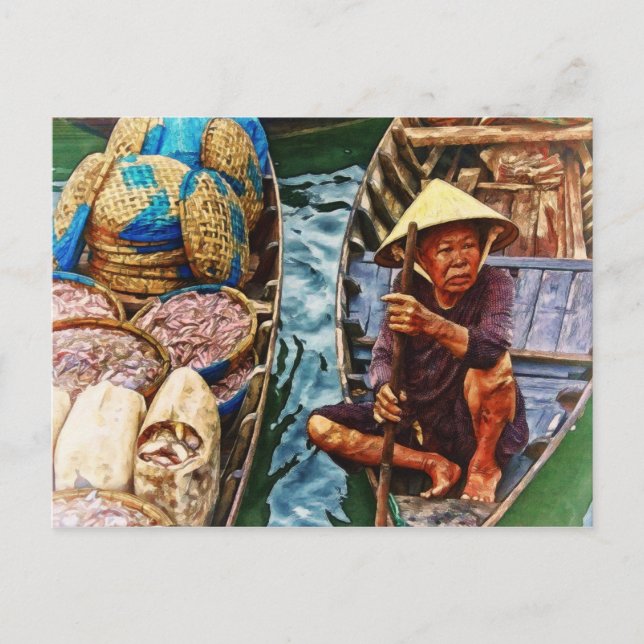 Fisherman in Vietnam - Asia Postcard (Front)