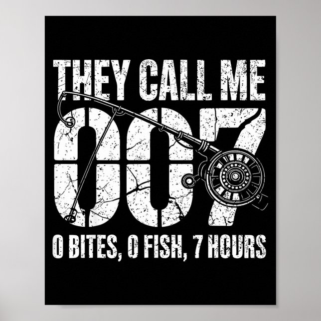 Fisherman Joke Dad They Call Me 007 Funny Fishing  Poster (Front)