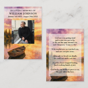 Fisherman Lake Funeral Prayer Poem Photo Cards