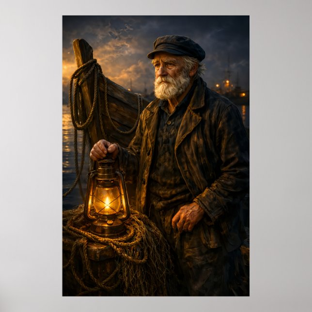Fisherman Living Room Wall Art (Front)