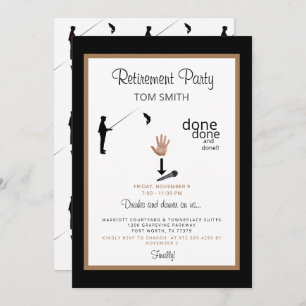 Fisherman Mic Drop Retirement Party Invitation