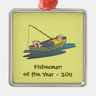 Fisherman of the Year award - lazy boat day Metal Ornament
