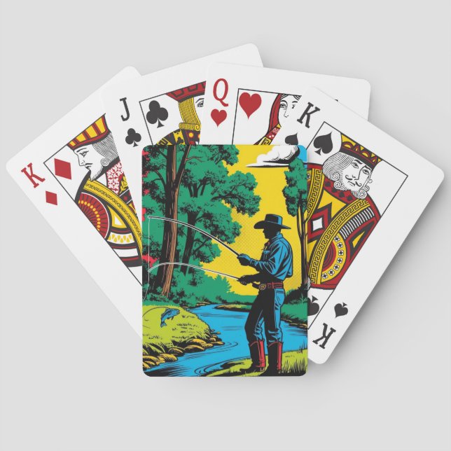 Fisherman on Riverbank  Playing Cards  (Back)