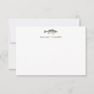 Fisherman Outdoors Fishing Bass Fish Custom Name Card
