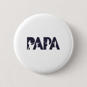 Fisherman Papa Funny Fisher Dad Fishing Father Gif 6 Cm Round Badge