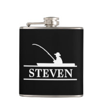 Fisherman Personalised Vinyl Wrapped Flask