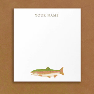 Fisherman Rainbow Trout Stationery Notepad