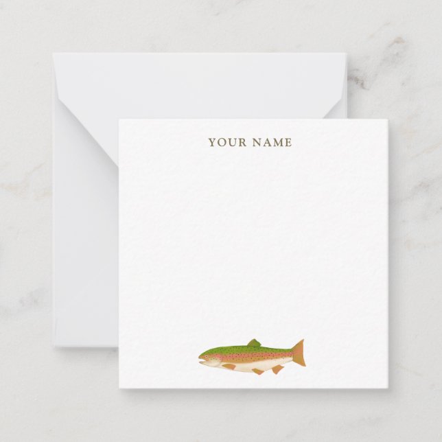Fisherman Rainbow Trout Stationery Post-it Notes (Front)