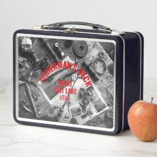 Fisherman’s Deck Black and White Metal Lunchbox