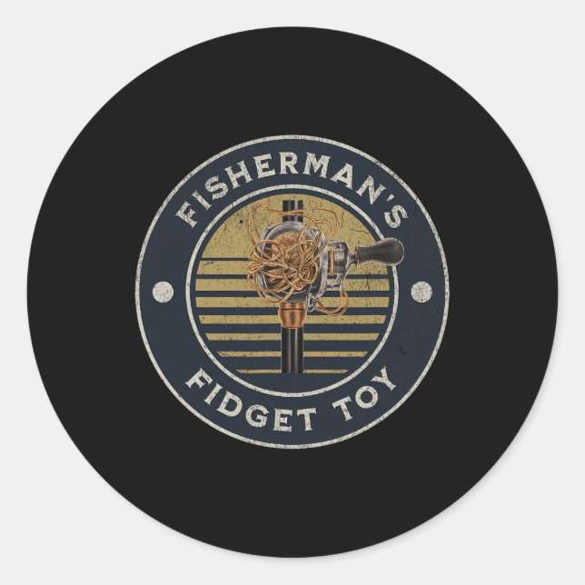 Fisherman’s Fidget Toy Fishing Fidget Spinner  Classic Round Sticker (Front)