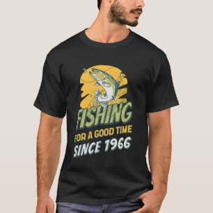 Fisherman Since 1966 Angler 60th Birthday Fishing T-Shirt