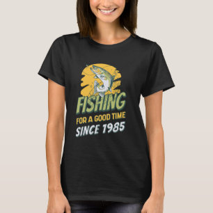 Fisherman Since 1985 Angler 40th Birthday Fishing T-Shirt