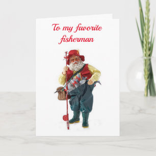FISHERMAN & SPECIAL PEOPLE HAVE DECEMBER BIRTHDAYS HOLIDAY CARD
