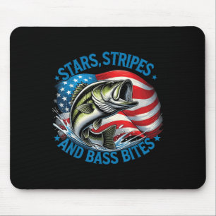 Fisherman Stars Stripes And B Bites B Fishing Mouse Pad