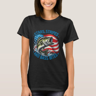 Fisherman Stars Stripes And B Bites B Fishing T-Shirt