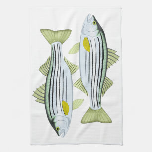 Fisherman Striped Bass Tea Towel