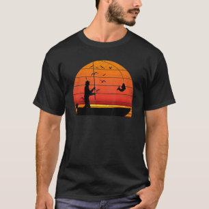 Fisherman Sunset catching a fish & view beneath th T-Shirt