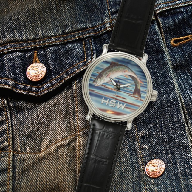 Fisherman Trout Fishing Monogram Watch (Creator Uploaded)