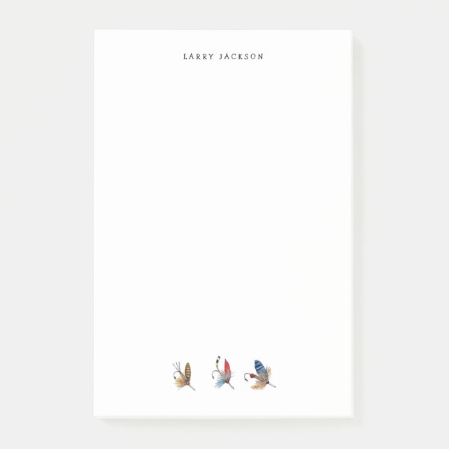 Fisherman Vintage Fly Fishing Flies Post-it Notes (Front)