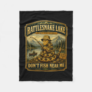 Fisherman warning don't fish design rattlesnake fleece blanket