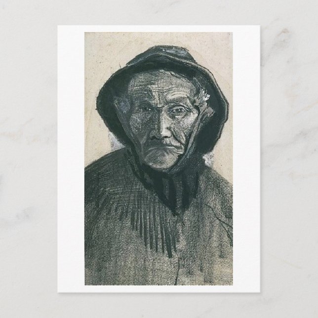 Fisherman with Sou'wester, Head, Vincent van Gogh Postcard (Front)