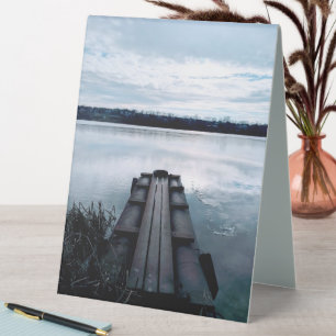 Fisherman's bridge of the Dnieper river with reeds