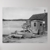 Fisherman's Cabin, 1900. Vintage Photo