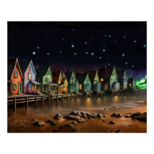 Fisherman's Cove Shoppes Folk Art Poster