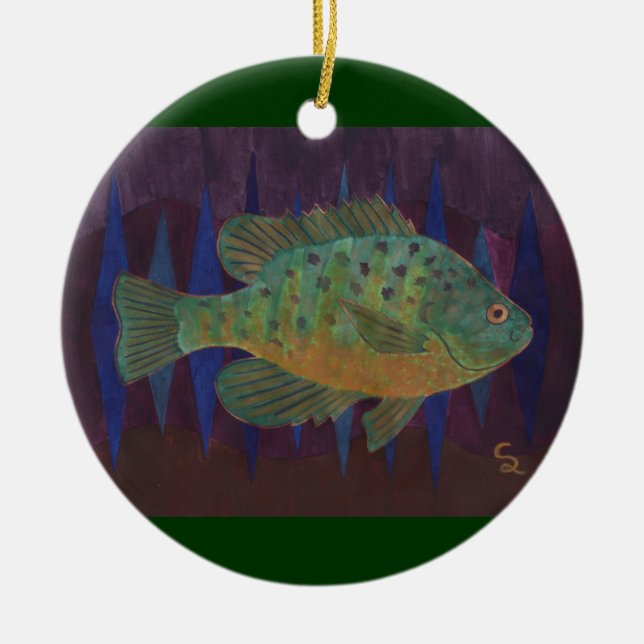 Fisherman's Delight Ceramic Tree Decoration (Front)