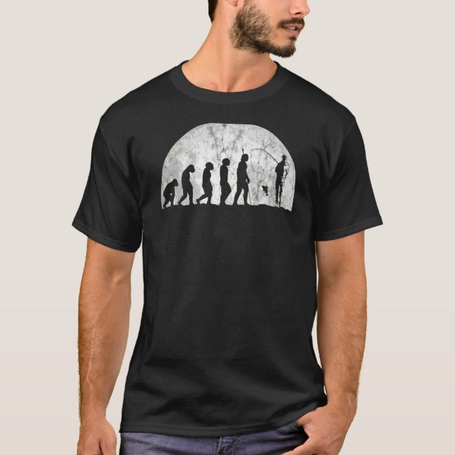 Fisherman's Evolution And Evo  Evolution Of Man Fi T-Shirt (Front)