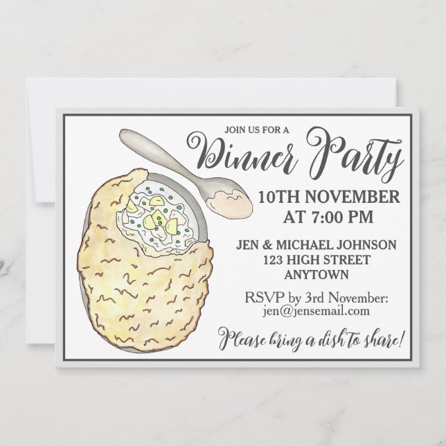 Fisherman's Fish Pie UK British Pub Food Cuisine Invitation (Front)