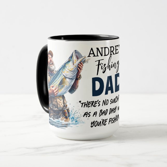 Fisherman's Fishing With  Quote  Mug (Front Left)