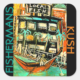 FISHERMANS KUSH SQUARE STICKER