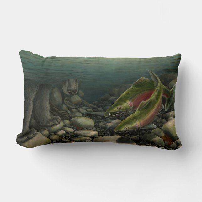 Fisherman's Pillow Fishing Art Decor Gifts Art (Front)