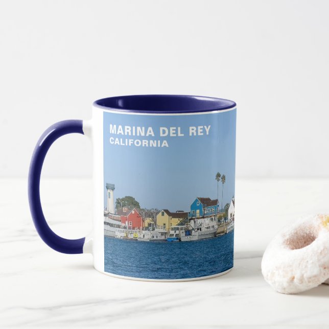 Fisherman's Village - Marina Del Rey, CA Mug (With Donut)