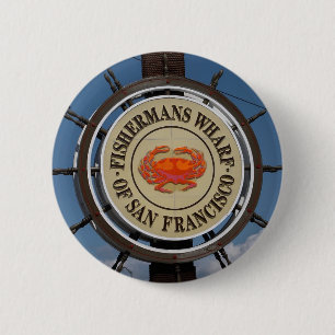 Fisherman's Wharf Sign 6 Cm Round Badge