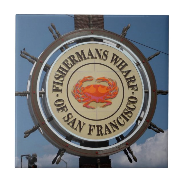 Fisherman's Wharf Sign Ceramic Tile (Front)