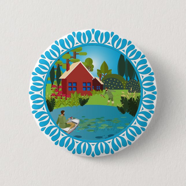Fishermen 6 Cm Round Badge (Front)
