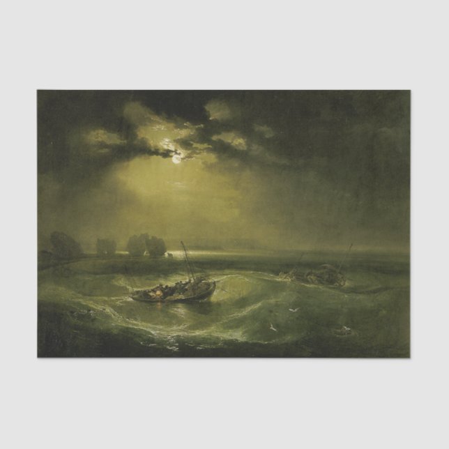 Fishermen at Sea by J.M.W. Turner Tissue Paper (Front)
