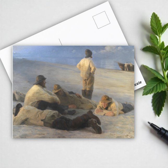 Fishermen at Skagen Beach, P.S. Krøyer, Art Postcard (Creator Uploaded)
