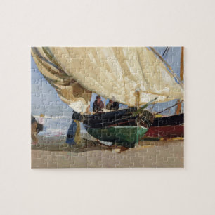 Fishermen Beached Boat, Valencia - Joaquín Sorolla Jigsaw Puzzle
