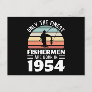 Fishermen born in 1954 70th Birthday Fishing Gift Postcard