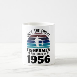Fishermen born in 1956 70th Birthday Fishing Gifts Coffee Mug